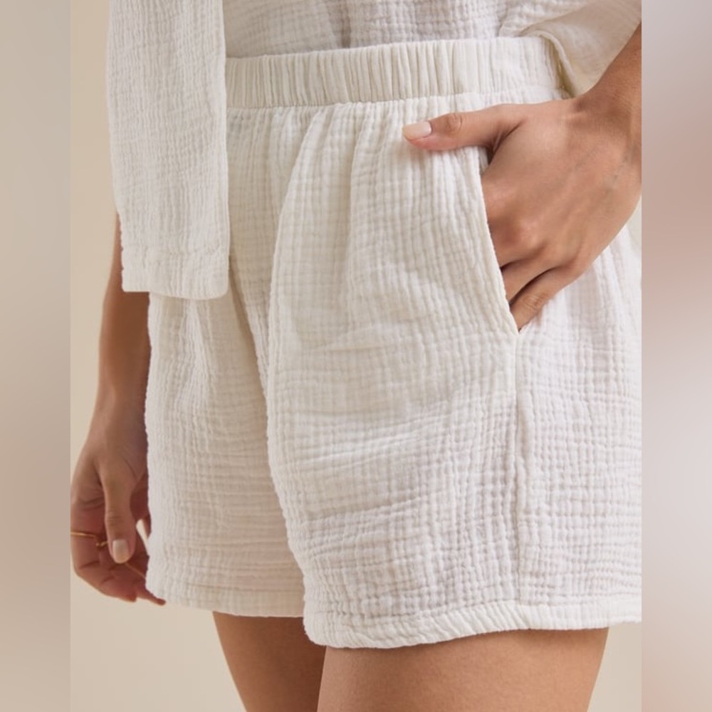 Altar’s State Eden Gauze Shorts in Beige